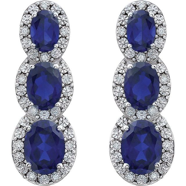 14k-white-lab-grown--blue-sapphire-&-.07-ctw-natural-diamond-earrings