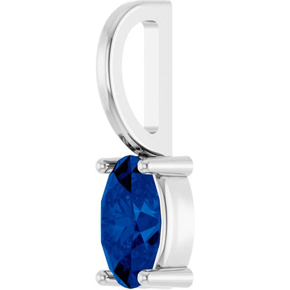 14k-white--lab-grown-blue-sapphire-charm/pendant