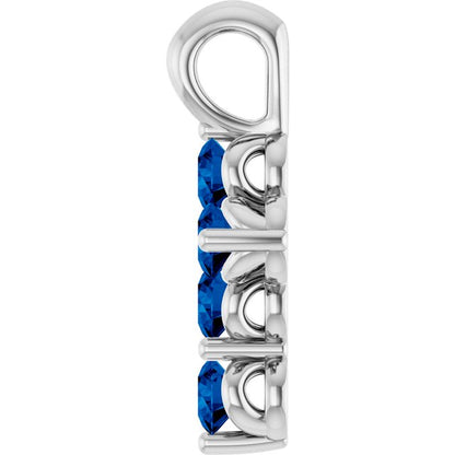 14k-white-lab-grown-blue-sapphire-cross-pendant