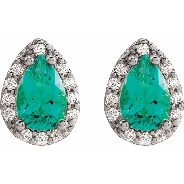 14k-white-lab-grown-emerald-&-.05-ctw-natural-diamond-halo-style-earrings