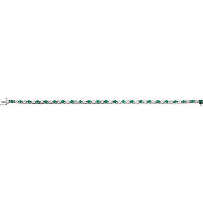 14k-white-lab-grown-emerald-&-2-3/8-ctw-lab-grown-diamond-line-7"-bracelet