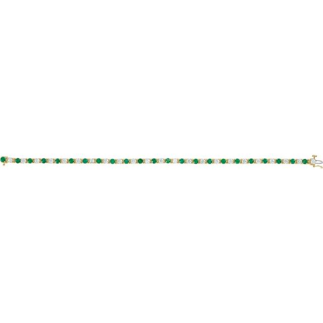 14k-white-lab-grown-emerald-&-2-3/8-ctw-lab-grown-diamond-line-7"-bracelet