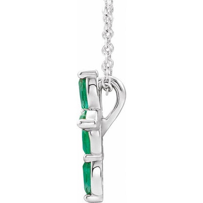 14k-white-lab-grown-emerald-cross-16-18"-necklace