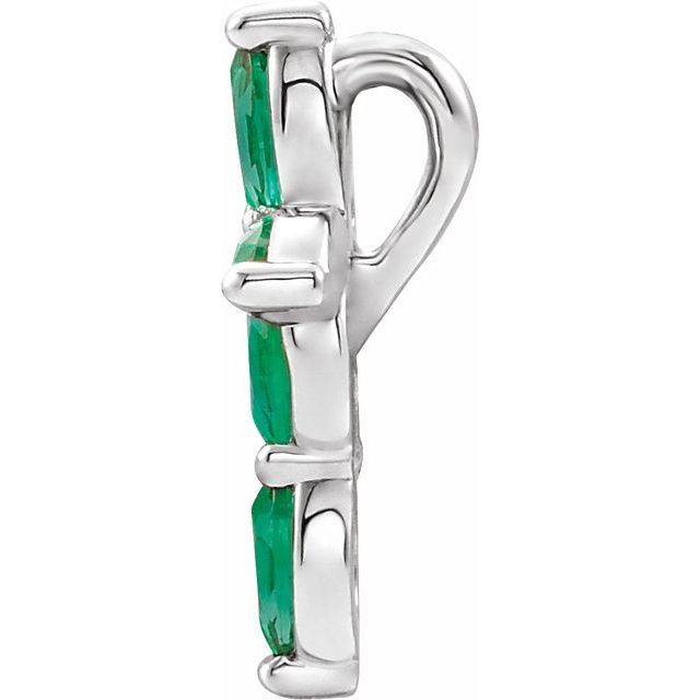 14k-white-lab-grown-emerald-cross-pendant