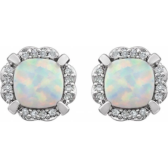 14k-white-lab-grown-opal-&-1/10-ctw-natural-diamond-earrings