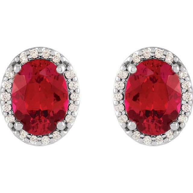 14k-white--lab-grown-ruby-&-.04-ctw-natural-diamond-halo-style-earrings