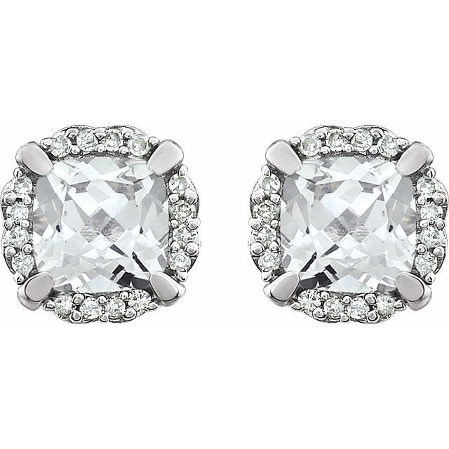 14k-white-lab-grown-white-sapphire-&-1/10-ctw-natural-diamond-earrings