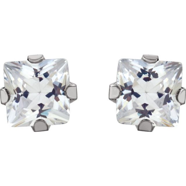 14k-white--square-imitation-white-cubic-zirconia-piercing-stud-earrings