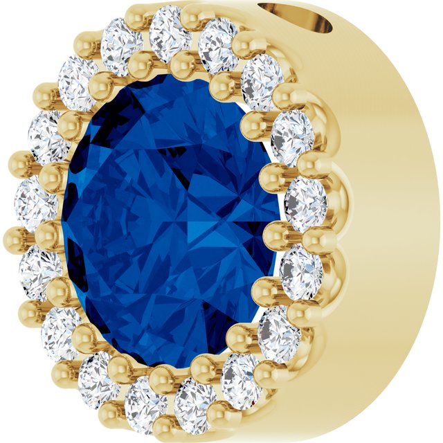 14k-yellow-lab-grown-blue-sapphire-&-1/8-ct-natural-diamond-halo-style-pendant