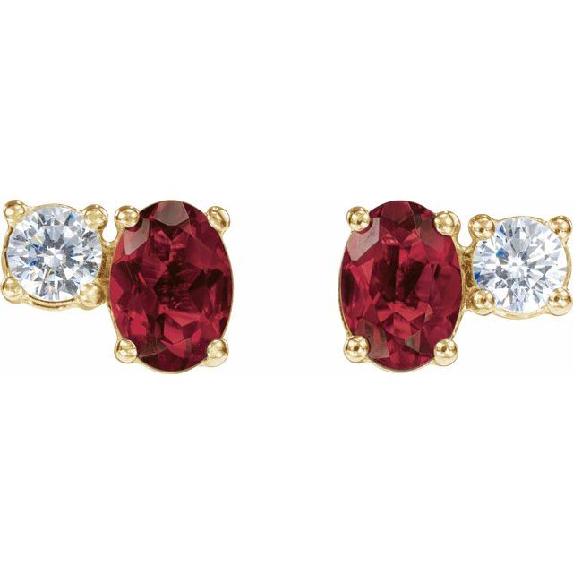 14k-yellow-lab-grown-ruby-&-1/2-ctw-lab-grown-diamond-earrings