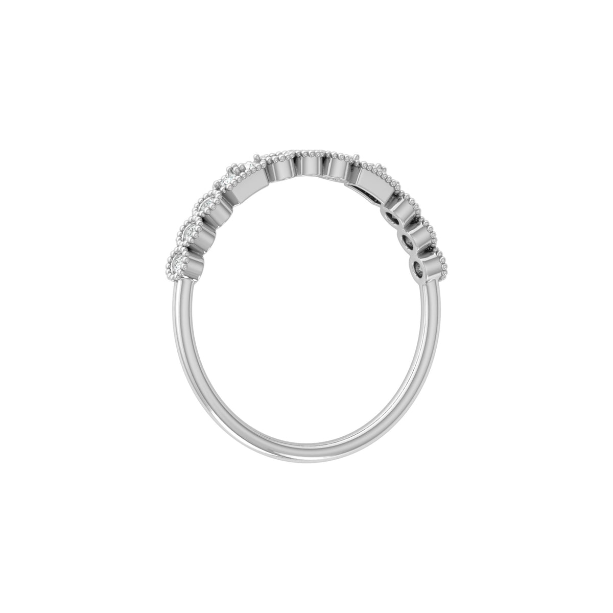 14KT Gold Floral Inspired Diamond Band Elegant Delicate Design with Lab Grown or Natural Diamonds - HIGHCARAT DIAMONDS