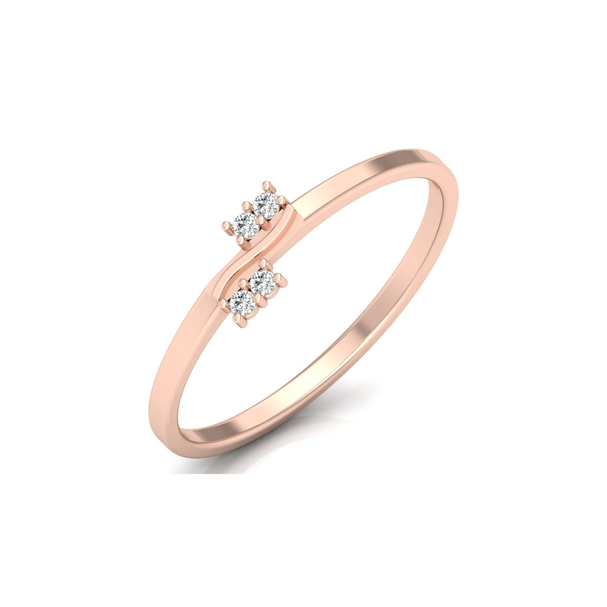 14KT Gold Plated  Round Diamond Band Ring For Minimalist Jewelry Lovers - HIGHCARAT DIAMONDS