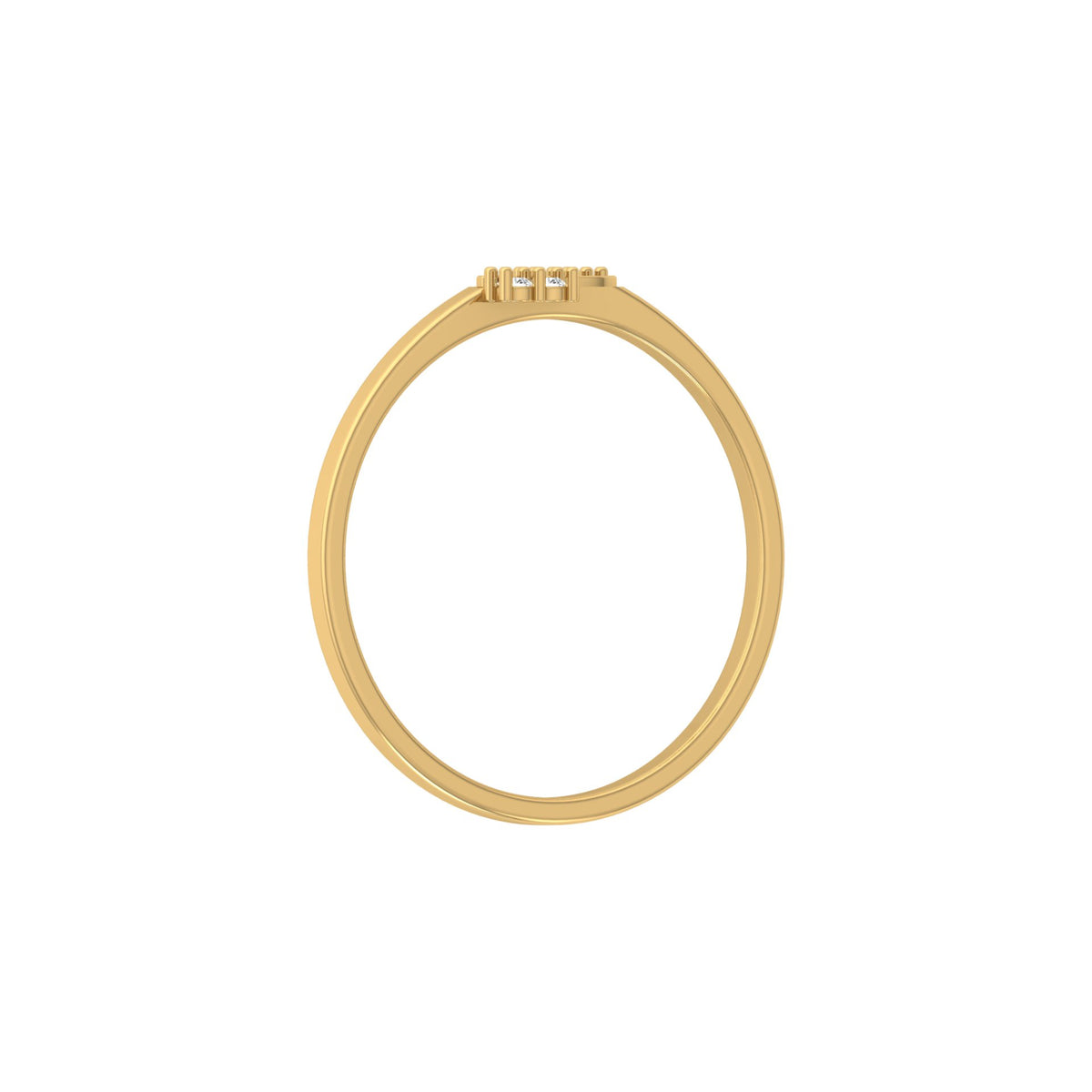 14KT Gold Plated  Round Diamond Band Ring For Minimalist Jewelry Lovers - HIGHCARAT DIAMONDS