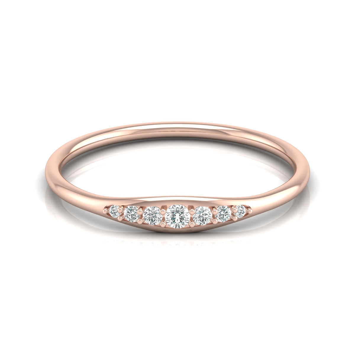 Minimalist Round VVS Clarity Diamond Stackable Wedding Band Ring Gift for Wife In 14KT Gold - HIGHCARAT DIAMONDS