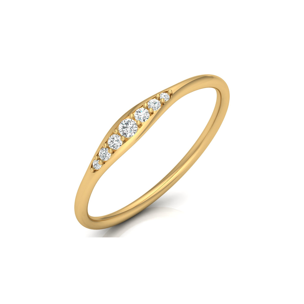 Minimalist Round VVS Clarity Diamond Stackable Wedding Band Ring Gift for Wife In 14KT Gold - HIGHCARAT DIAMONDS