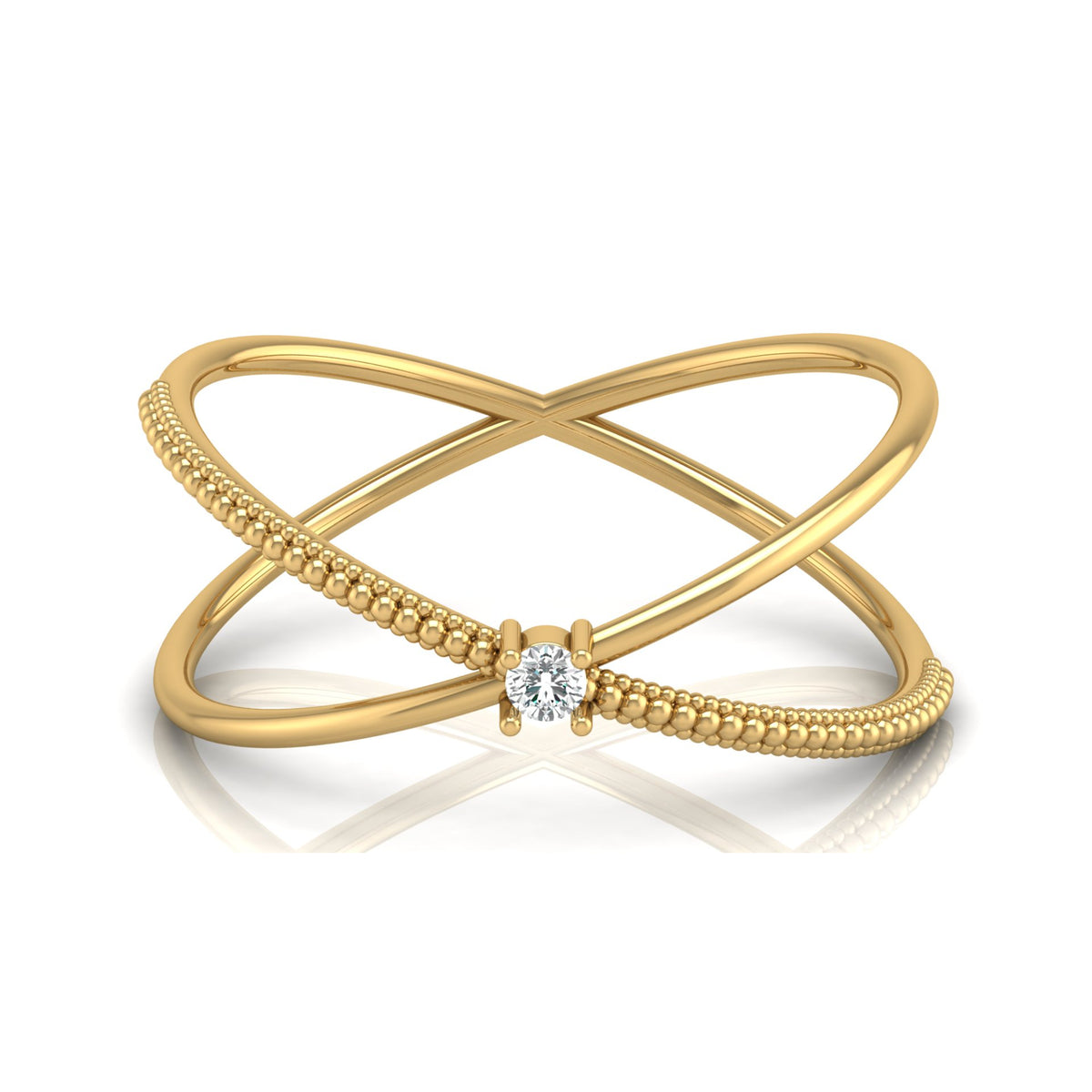 14KT Solid Gold Twisted Women's Ring For Her Perfect Fit For Any Finger - HIGHCARAT DIAMONDS