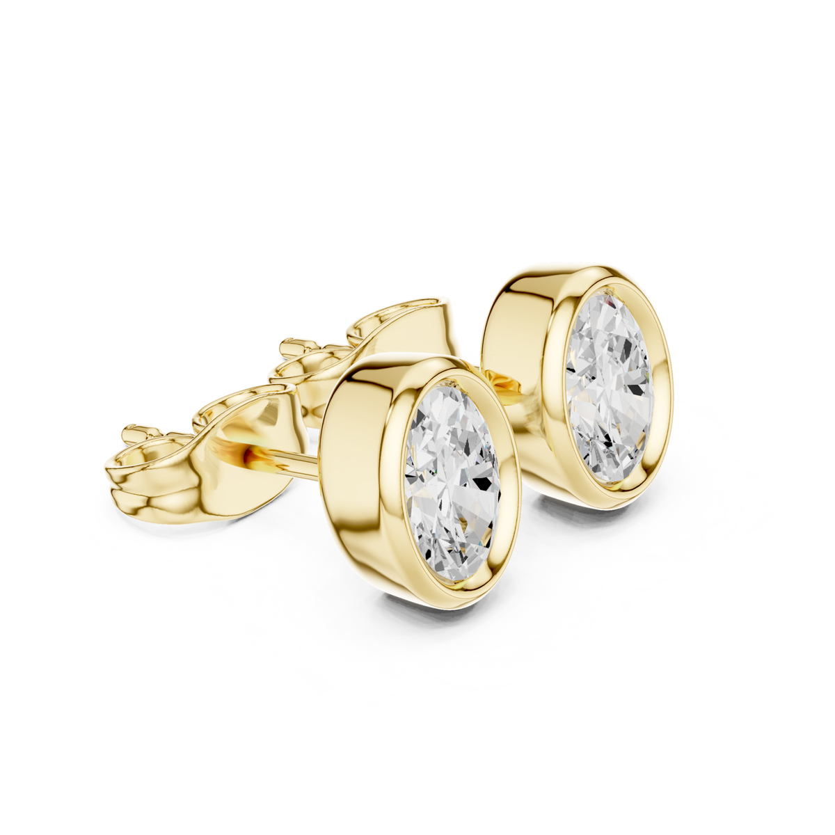 Oval Cut Lab Grown Diamond Vintage Stud Earrings
