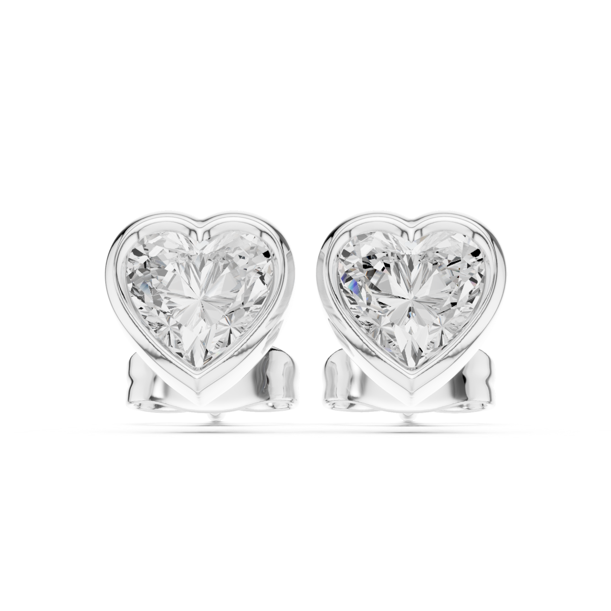 Heart Cut Lab Grown Diamond Vintage Stud Earrings