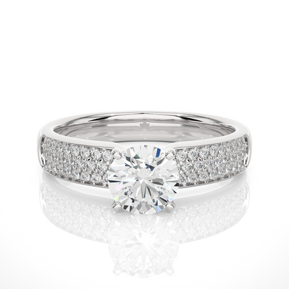 14k Gold Wedding Ring Set, Minimalist 1.02Ct Oval Cut Lab Grown  Solitaire Full Diamond Band, Women's Bridal Ring - HIGHCARAT DIAMONDS