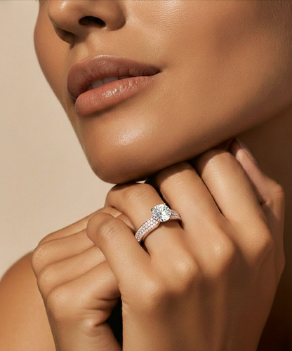14k Gold Wedding Ring Set, Minimalist 1.02Ct Oval Cut Lab Grown  Solitaire Full Diamond Band, Women's Bridal Ring - HIGHCARAT DIAMONDS #wearthelook