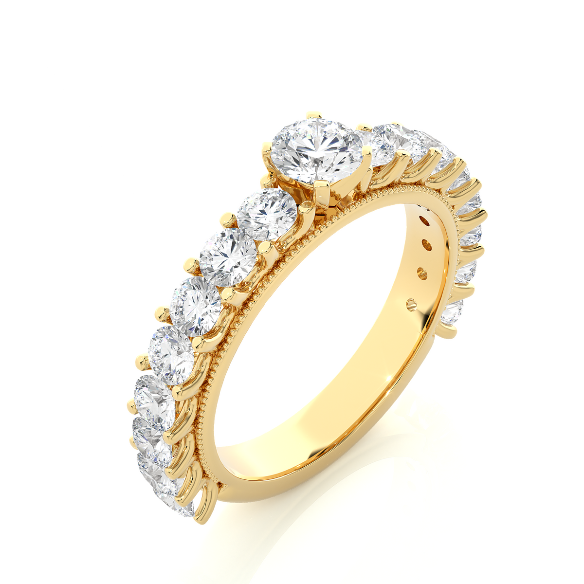 14k Rose Gold Round Cut Lab grown Women Diamond Ring 2.53 CT Round classic look - HIGHCARAT DIAMONDS