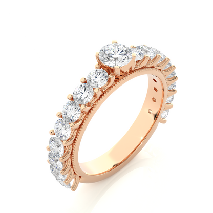 14k Rose Gold Round Cut Lab grown Women Diamond Ring 2.53 CT Round classic look - HIGHCARAT DIAMONDS