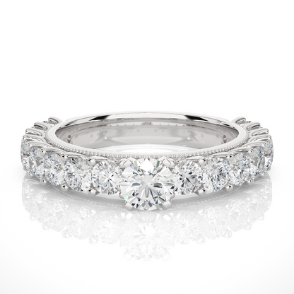 14k Rose Gold Round Cut Lab grown Women Diamond Ring 2.53 CT Round classic look - HIGHCARAT DIAMONDS