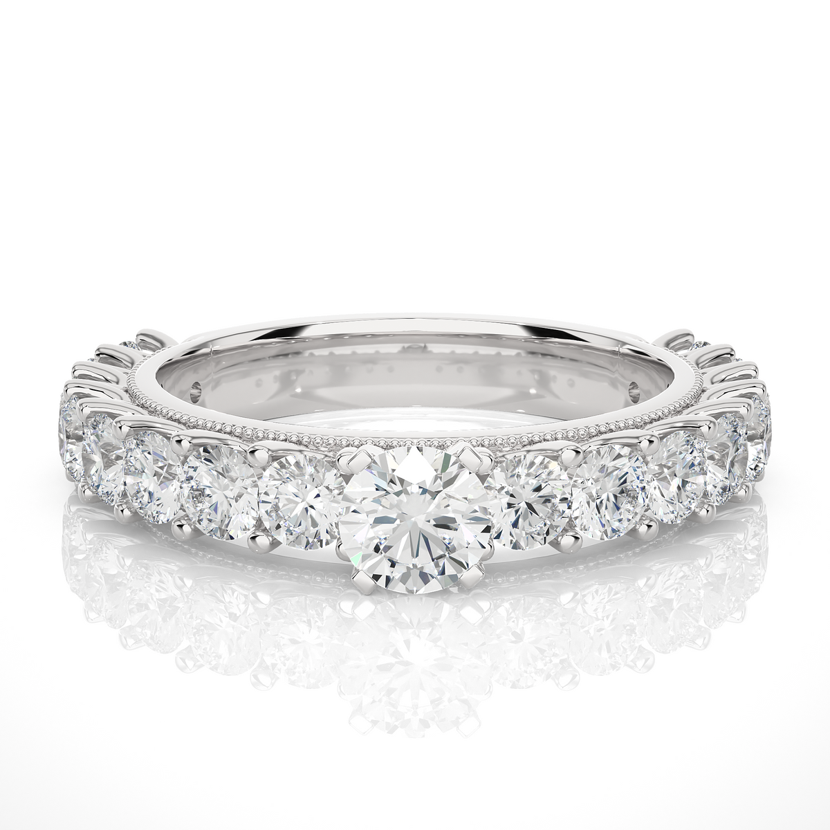 14k Rose Gold Round Cut Lab grown Women Diamond Ring 2.53 CT Round classic look - HIGHCARAT DIAMONDS