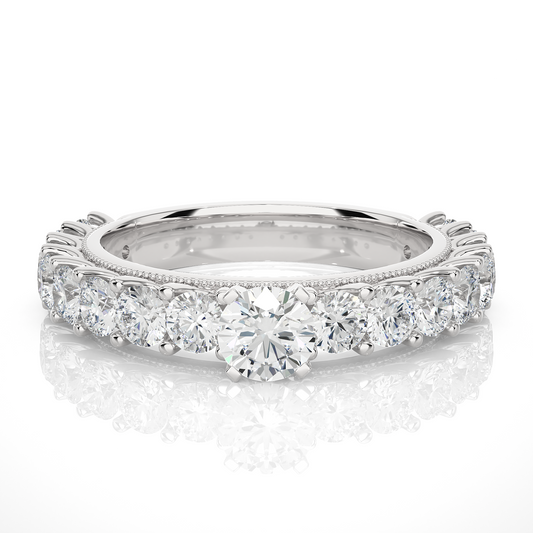 14k Rose Gold Round Cut Lab grown Women Diamond Ring 2.53 CT Round classic look - HIGHCARAT DIAMONDS