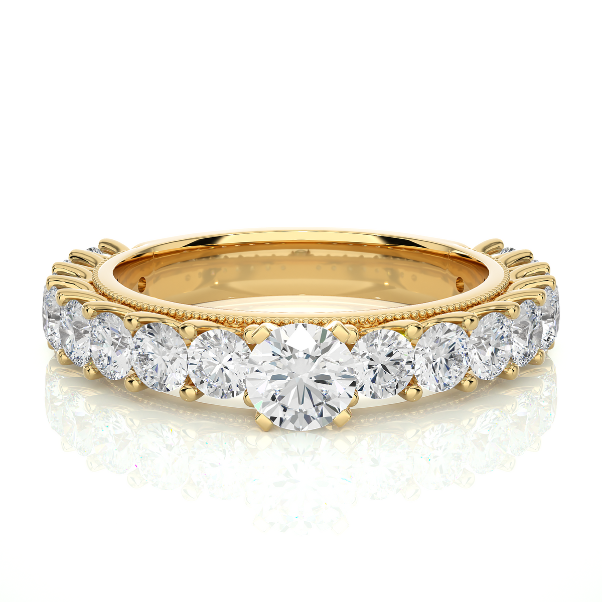 14k Rose Gold Round Cut Lab grown Women Diamond Ring 2.53 CT Round classic look - HIGHCARAT DIAMONDS