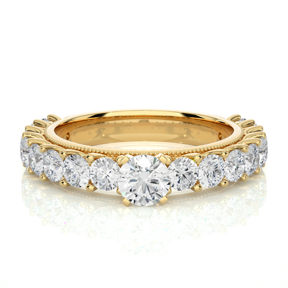 14k Rose Gold Round Cut Lab grown Women Diamond Ring 2.53 CT Round classic look - HIGHCARAT DIAMONDS