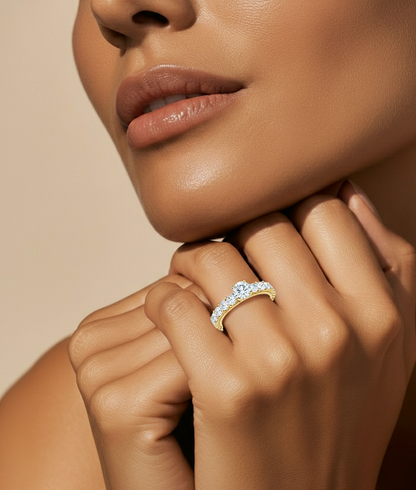14k Rose Gold Round Cut Lab grown Women Diamond Ring 2.53 CT Round classic look - HIGHCARAT DIAMONDS #wearthelook