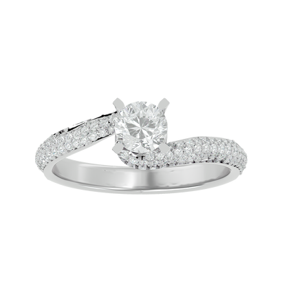 14k Solid Gold Round Shape Lab Grown Diamond Colorless Lab Diamond Ring Perfect Gift For Her - HIGHCARAT DIAMONDS