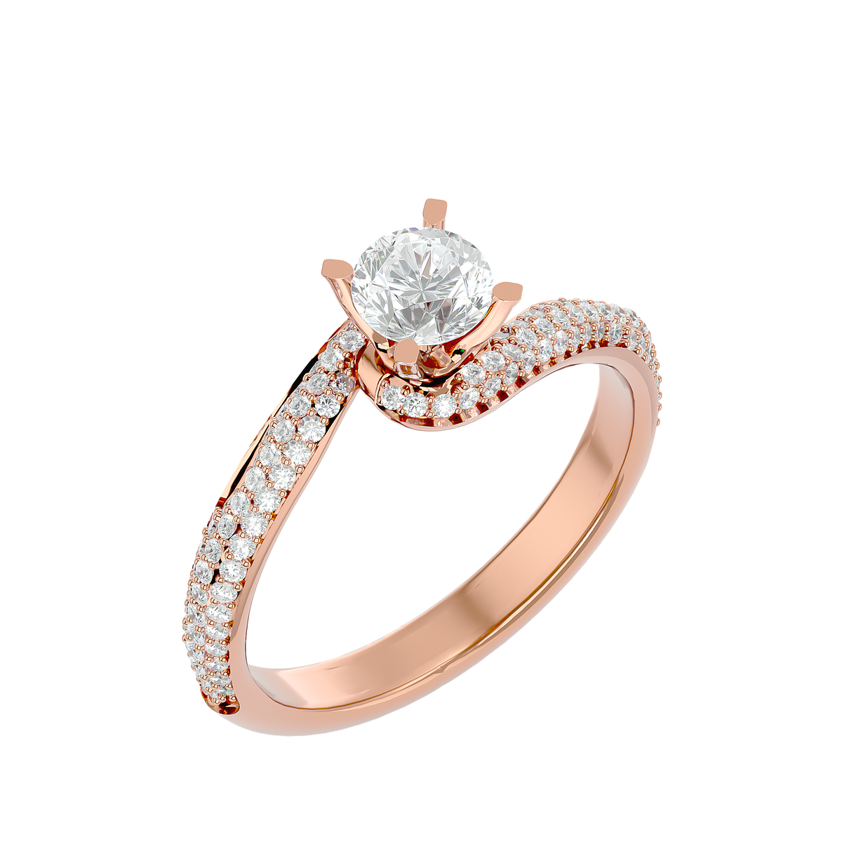 14k Solid Gold Round Shape Lab Grown Diamond Colorless Lab Diamond Ring Perfect Gift For Her - HIGHCARAT DIAMONDS