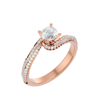 14k Solid Gold Round Shape Lab Grown Diamond Colorless Lab Diamond Ring Perfect Gift For Her - HIGHCARAT DIAMONDS
