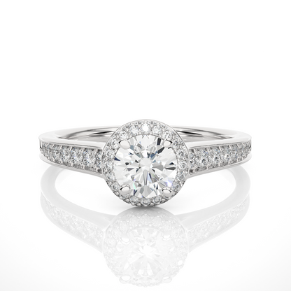 14k Solid Rose Gold Round Shape Lab Grown Diamond Accented Ring very elegant For engagement - HIGHCARAT DIAMONDS