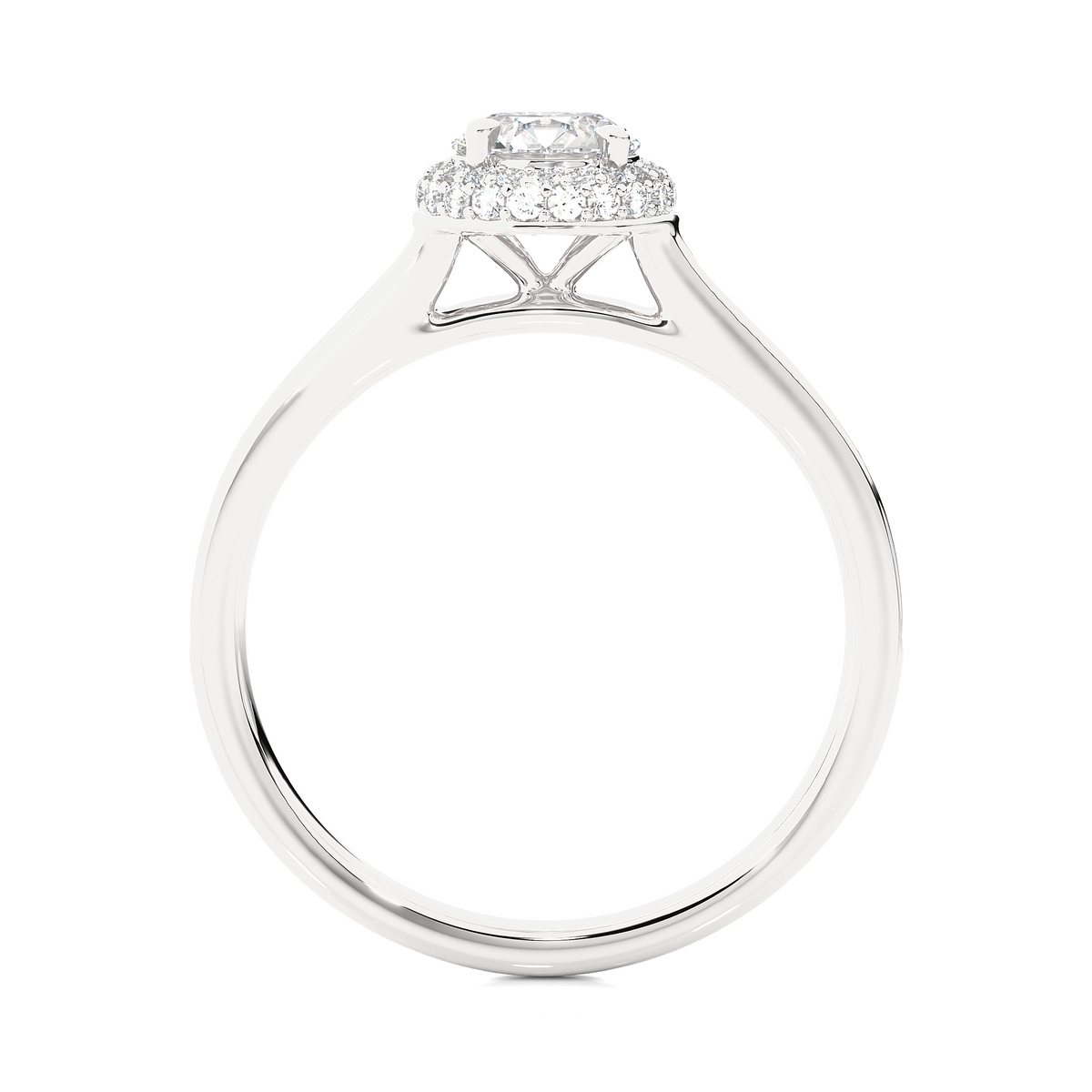 14k Solid Rose Gold Round Shape Lab Grown Diamond Accented Ring very elegant For engagement - HIGHCARAT DIAMONDS