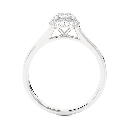 14k Solid Rose Gold Round Shape Lab Grown Diamond Accented Ring very elegant For engagement - HIGHCARAT DIAMONDS