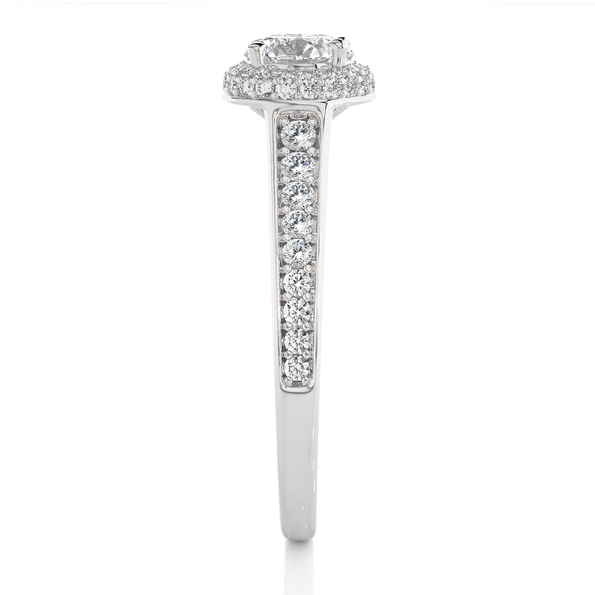 14k Solid Rose Gold Round Shape Lab Grown Diamond Accented Ring very elegant For engagement - HIGHCARAT DIAMONDS