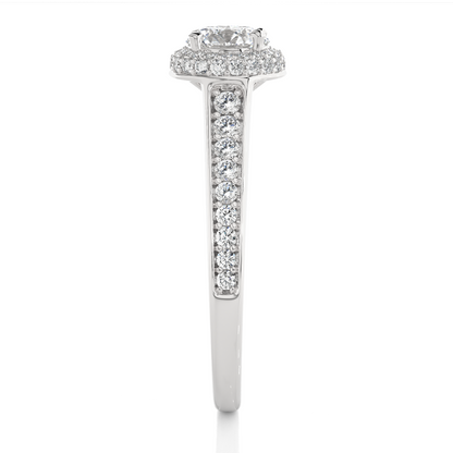 14k Solid Rose Gold Round Shape Lab Grown Diamond Accented Ring very elegant For engagement - HIGHCARAT DIAMONDS