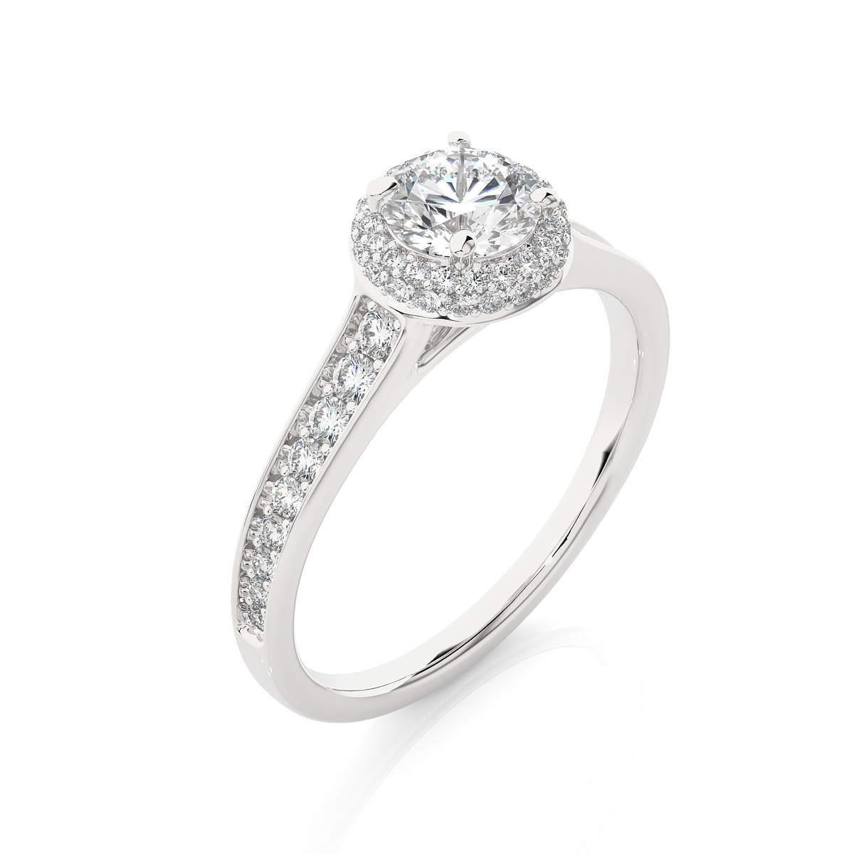 14k Solid Rose Gold Round Shape Lab Grown Diamond Accented Ring very elegant For engagement - HIGHCARAT DIAMONDS