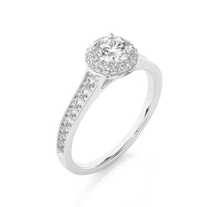 14k Solid Rose Gold Round Shape Lab Grown Diamond Accented Ring very elegant For engagement - HIGHCARAT DIAMONDS
