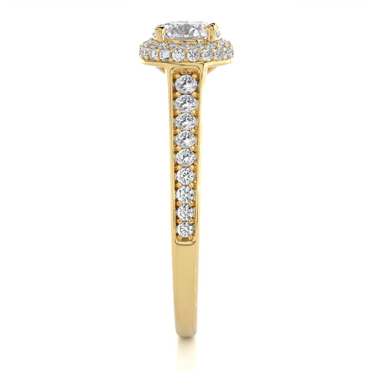 14k Solid Rose Gold Round Shape Lab Grown Diamond Accented Ring very elegant For engagement - HIGHCARAT DIAMONDS