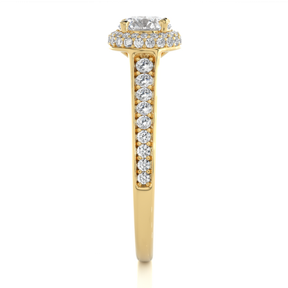 14k Solid Rose Gold Round Shape Lab Grown Diamond Accented Ring very elegant For engagement - HIGHCARAT DIAMONDS