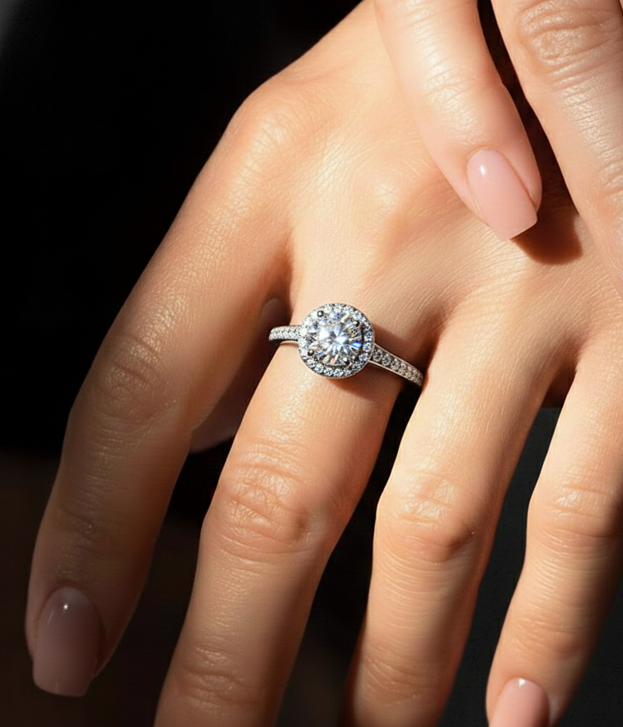 14k Solid Rose Gold Round Shape Lab Grown Diamond Accented Ring very elegant For engagement - HIGHCARAT DIAMONDS #wearthelook