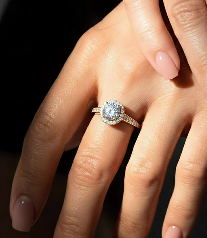 14k Solid Rose Gold Round Shape Lab Grown Diamond Accented Ring very elegant For engagement - HIGHCARAT DIAMONDS #wearthelook