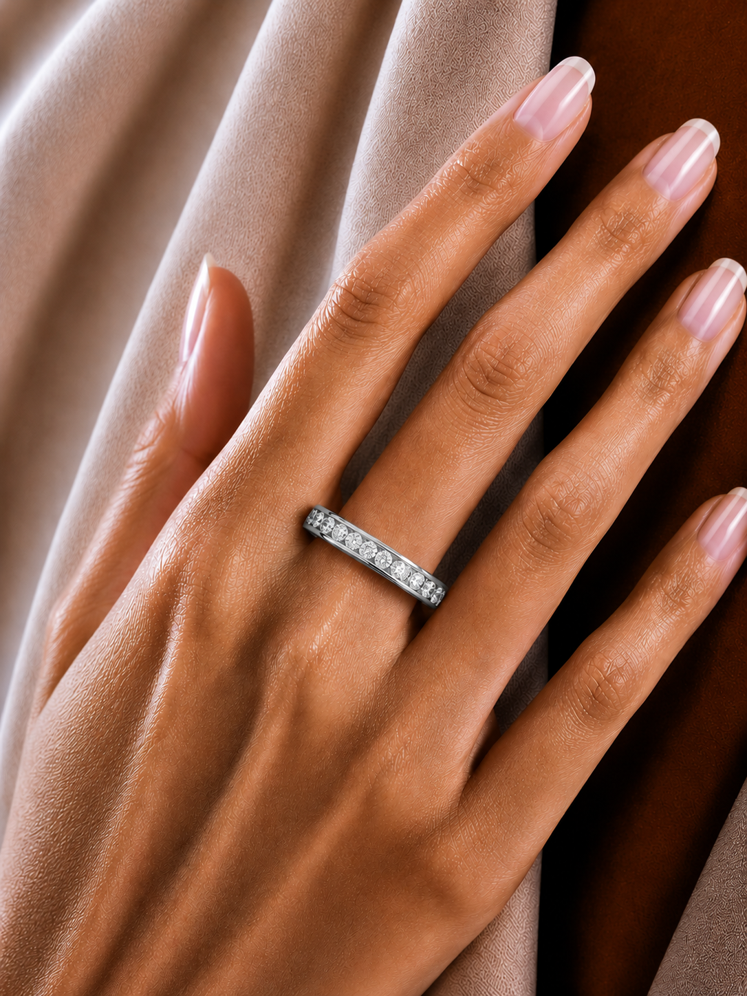 14k Solid Yellow Gold Round Cut Lab Grown Diamond Delicate Half Eternity Party Wear Band Gift For Her - HIGHCARAT DIAMONDS