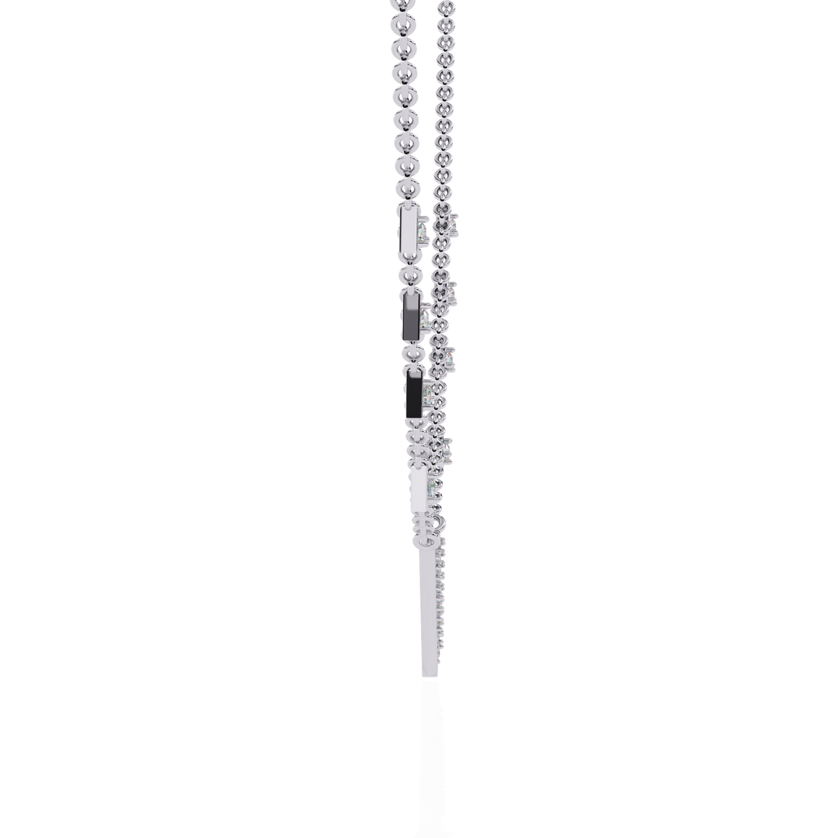14k Solid rose Gold Triangle Shape Round Cut Natural & Lab Grown Both Diamond  Delicate  Graduation Necklace Daily Wear - HIGHCARAT DIAMONDS