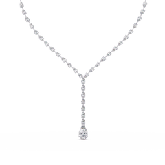 14k Yellow Gold Pear Tennis Lab Grown Diamond Necklace - HIGHCARAT DIAMONDS