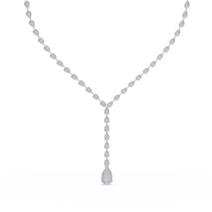 14k Yellow Gold Pear Tennis Lab Grown Diamond Necklace - HIGHCARAT DIAMONDS